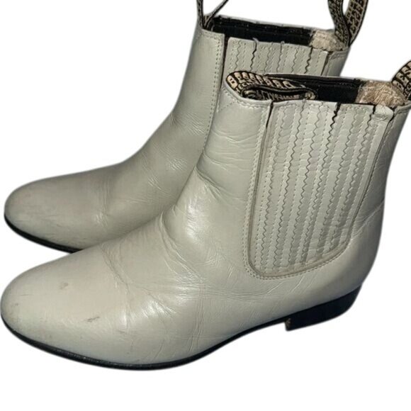 Vintage grey Leather Chelsea Boots boys Ankle Boots Distressed Western Style - Picture 4 of 10